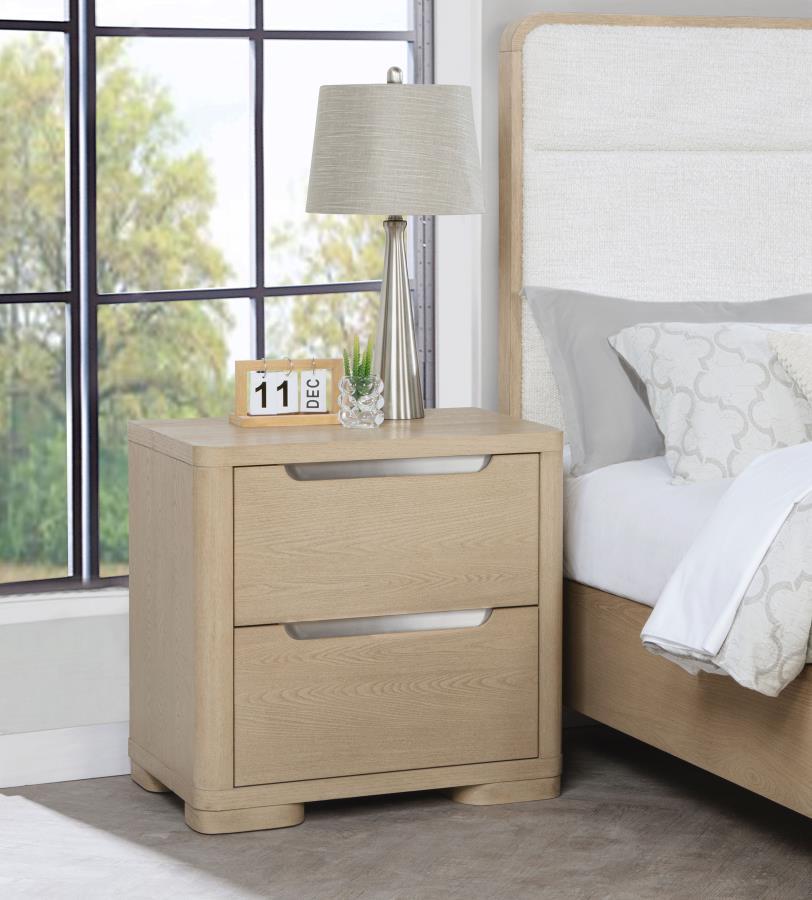Ladera - 2-Drawer Nightstand Bedside Table - Light Elm Coaster Fine Furniture