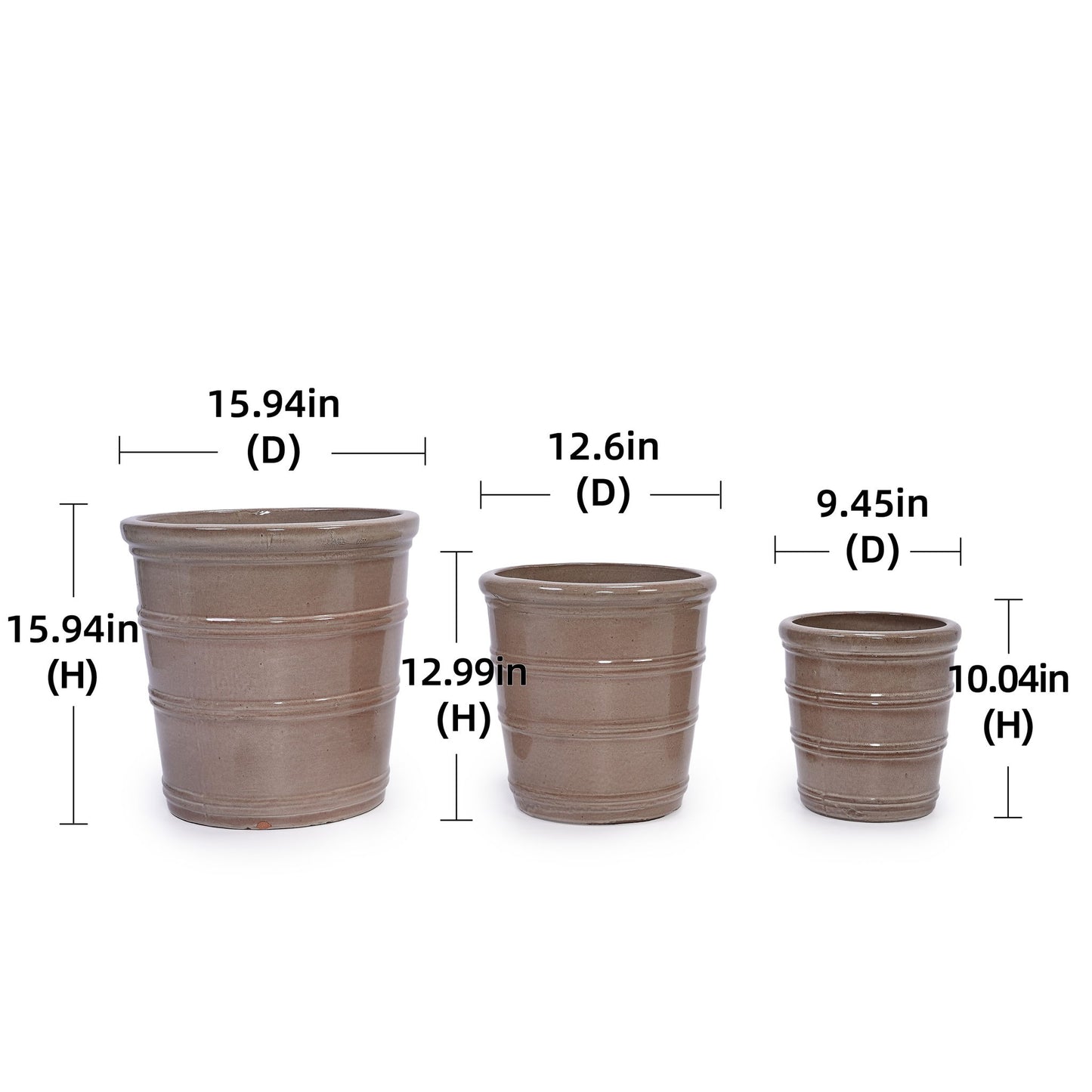 3 Pieces Flowerpot, Planter For Patio, Garden Or Windowsills Daily Nest