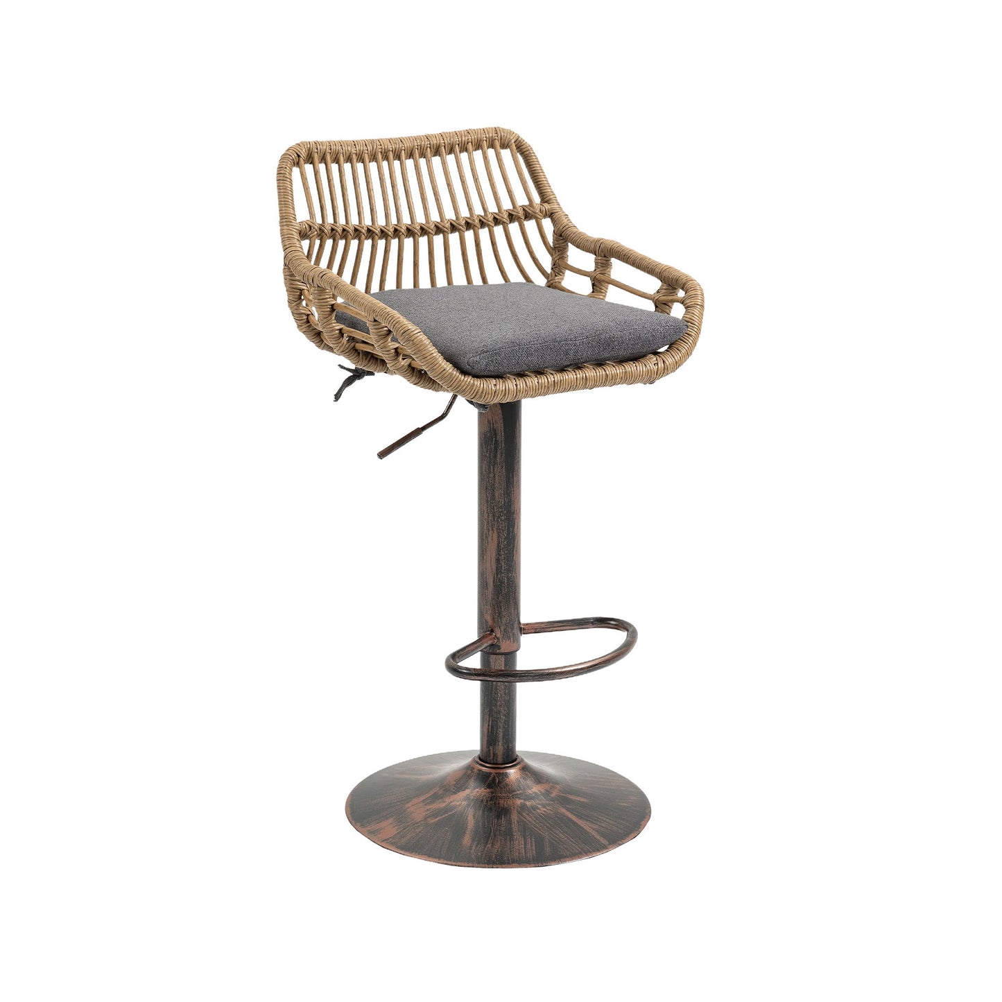Modern Swivel Bar Stools Adjustable Counter Chairs With Footrest (Set of 2) Home Essentials