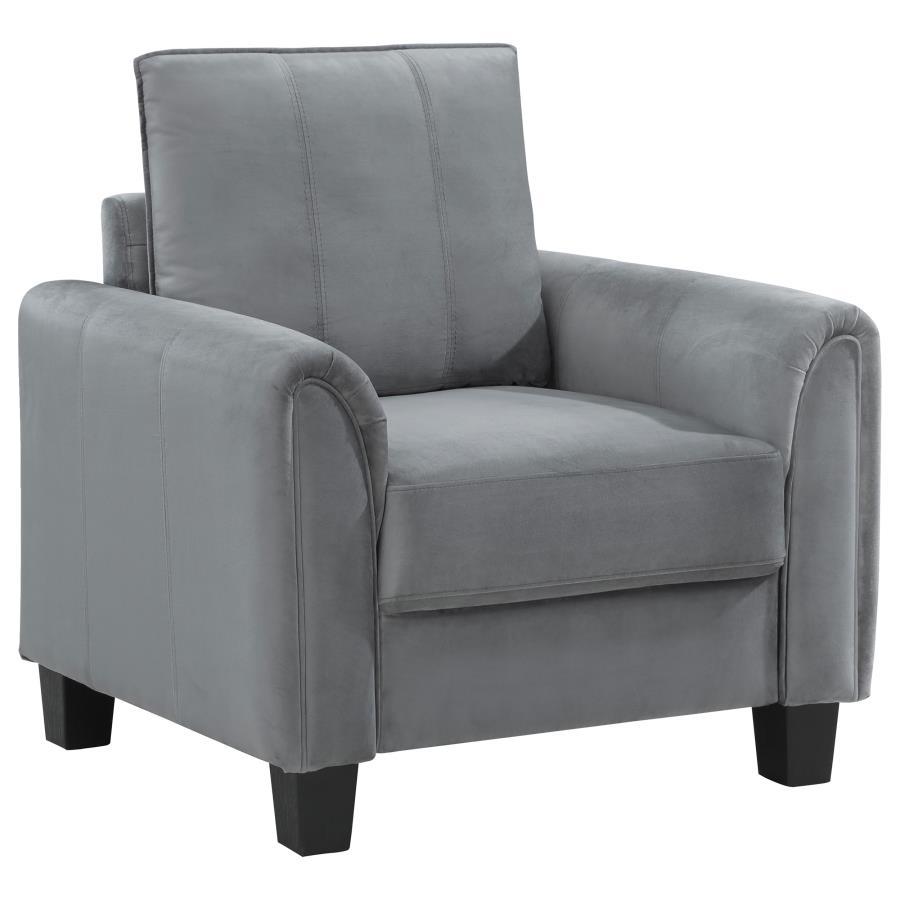 Davis - Upholstered Rolled Arm Accent Chair - Gray Coaster Fine Furniture