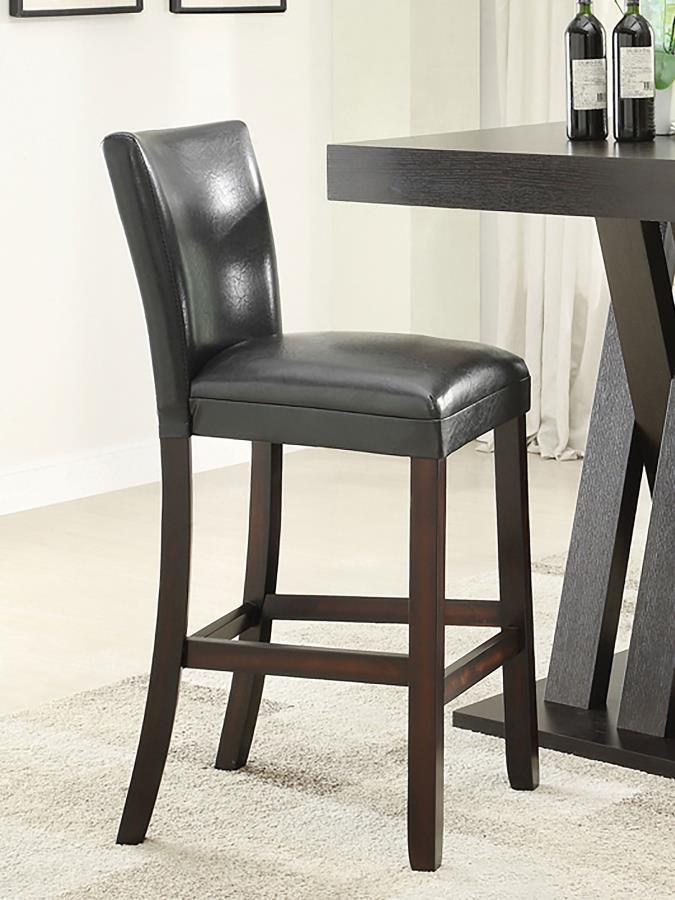 Alberton - Leatherette Upholstered Bar Chair (Set of 2) - Black CoasterEveryday