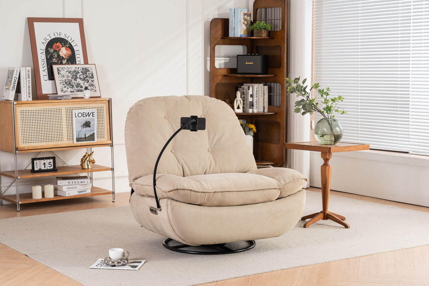 Power Recliner Swivel Glider USB Charger With Bluetooth Music Player, Sleep, Working, Game And Leisure Home Essentials