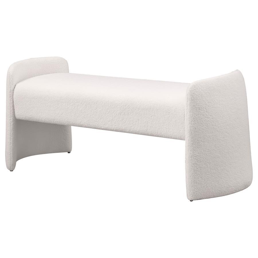 Peoria - Velvet Upholstered Accent Bench - Ivory Coaster Fine Furniture