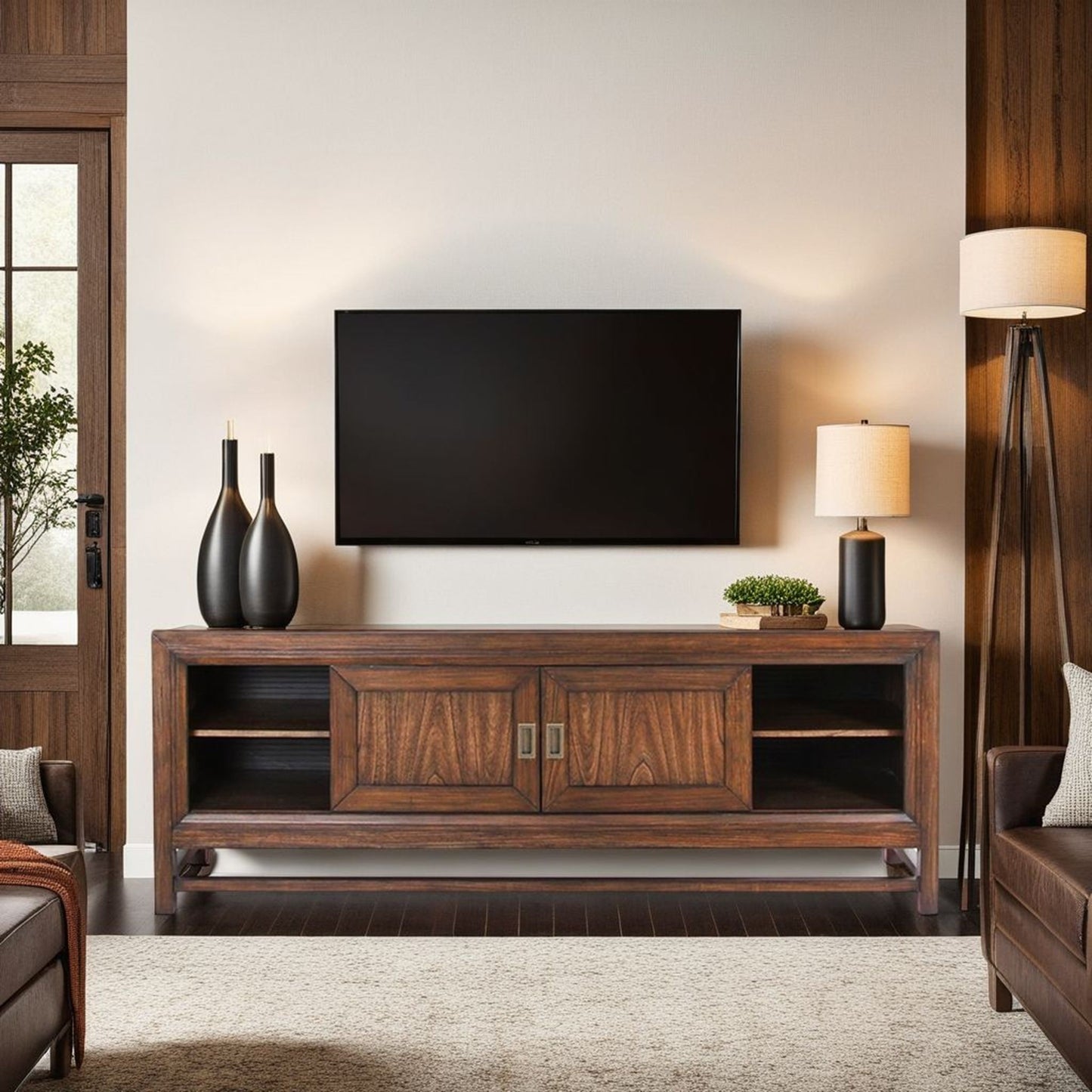 Branson - TV Stand Console, For TVs Up To 85", Two Tone - Brown Legends