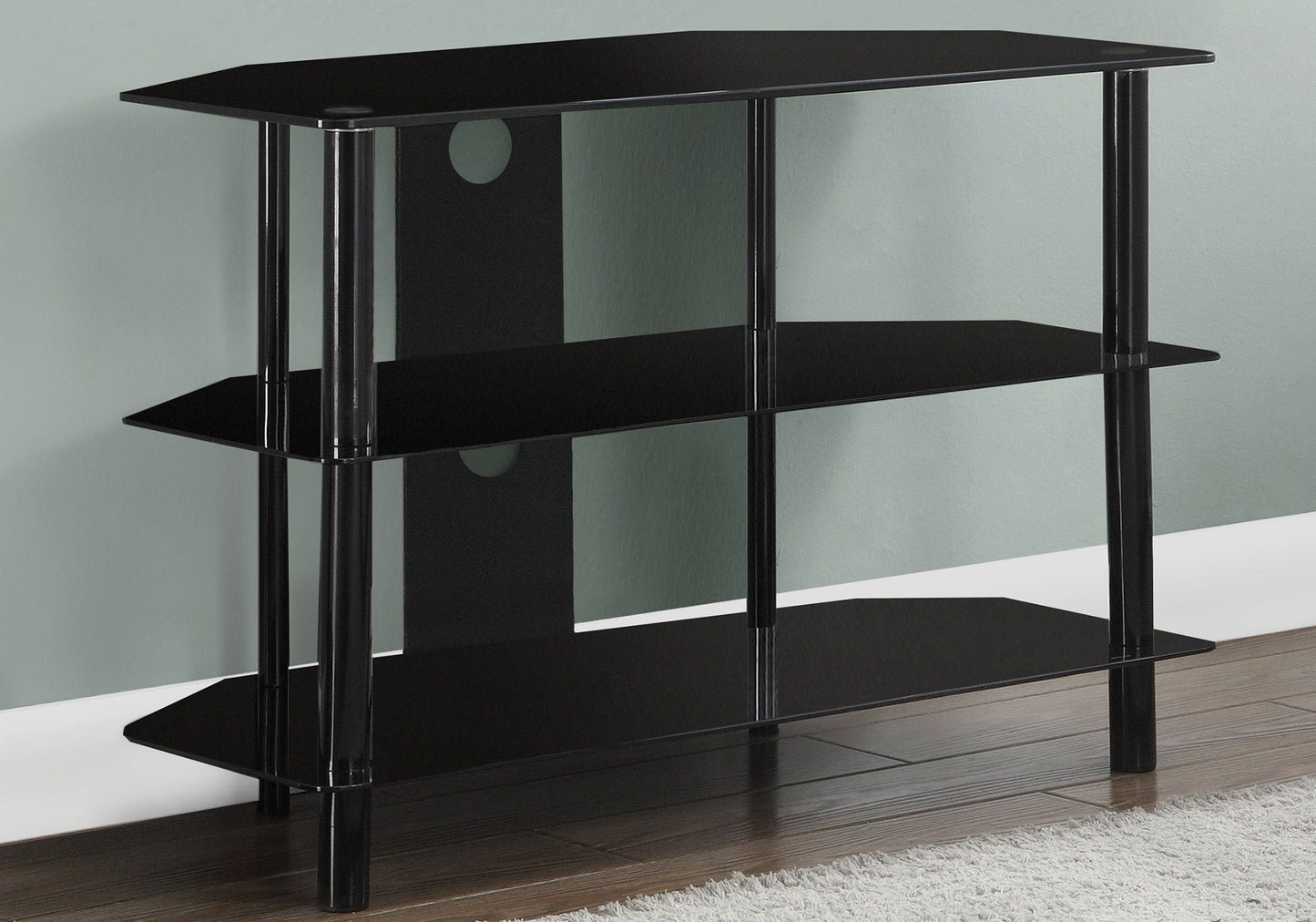 TV Stand, 36 Inch, Console, Media Entertainment Center, Storage Shelves, Contemporary & Modern - Black 8th Street