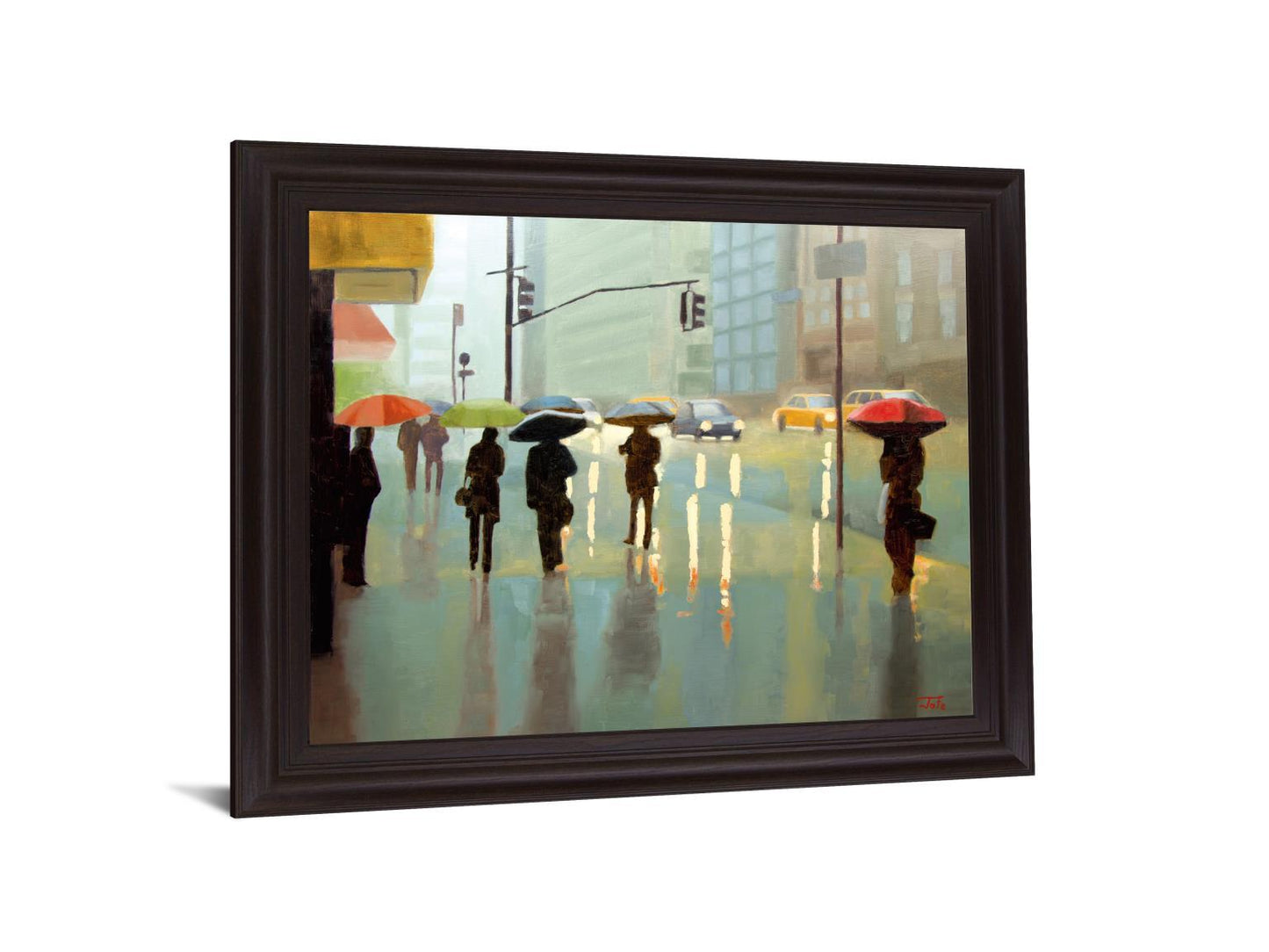 Rainy City Moments - 28" x 34" Framed Wall Art Classy Art