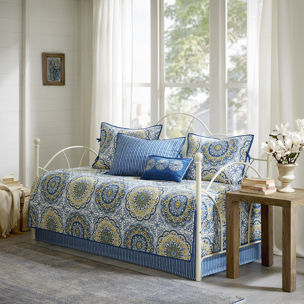 Tangiers - Reversible Daybed Cover (Set of 6) - Blue Madison Park