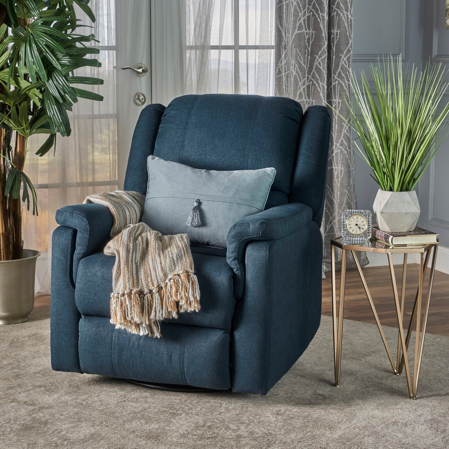 Contemporary Glider Recliner With Swivel Function Noble House