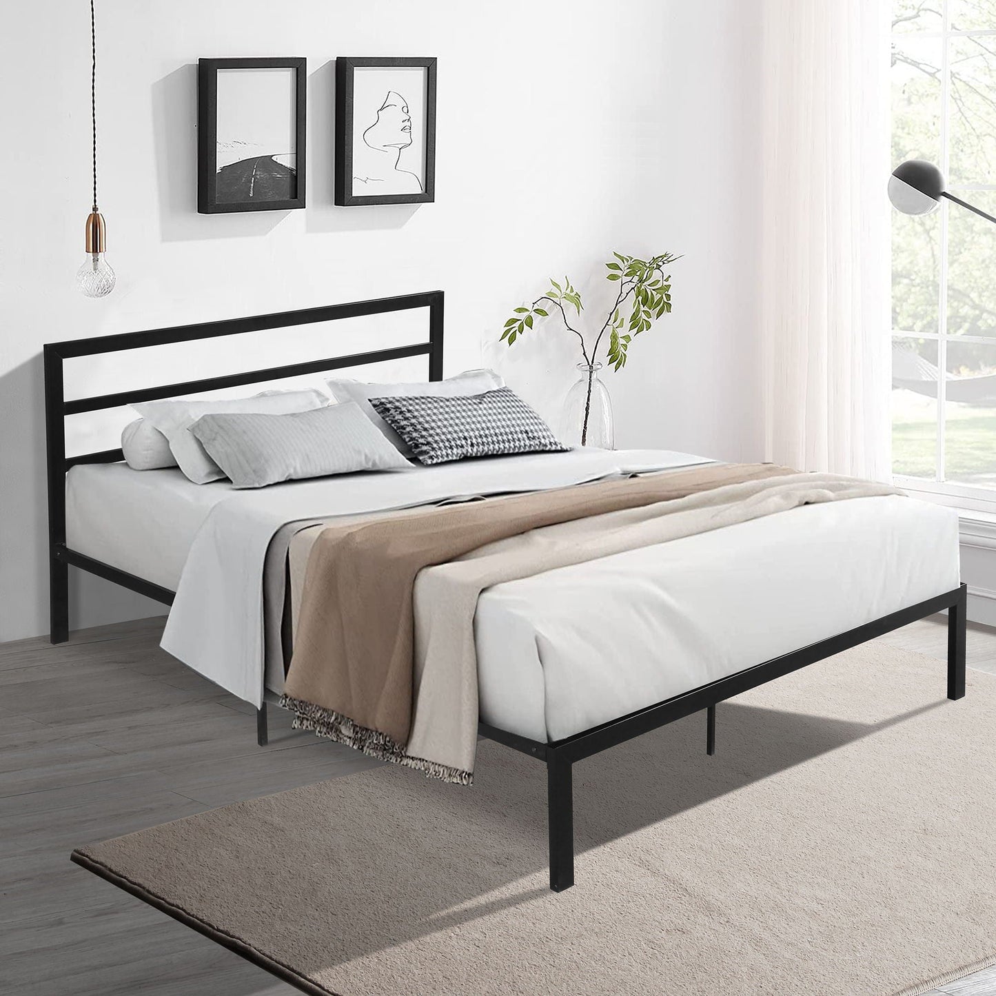 Metal Bed Frame With Headboard Home Essentials