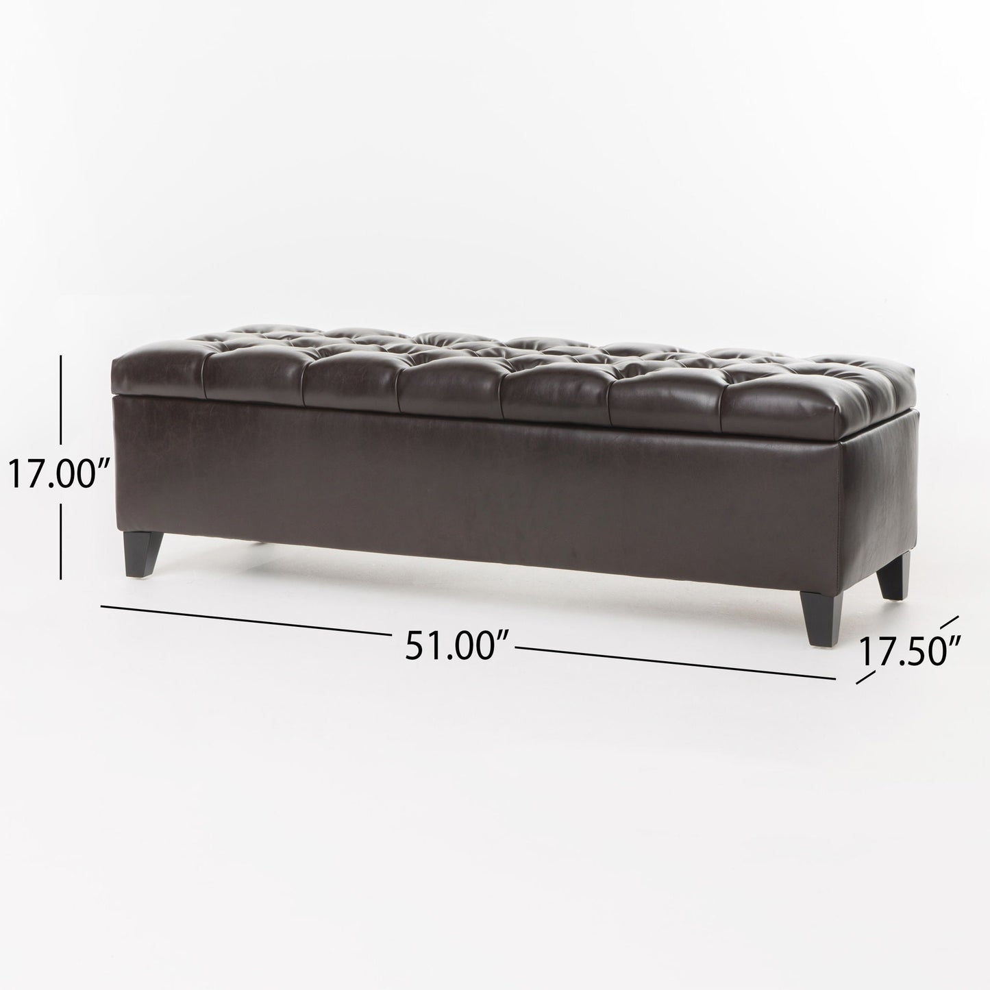 Nebulous - Upholstered Ottoman With Storage And Diamond Tufted Seat - Brown Noble House