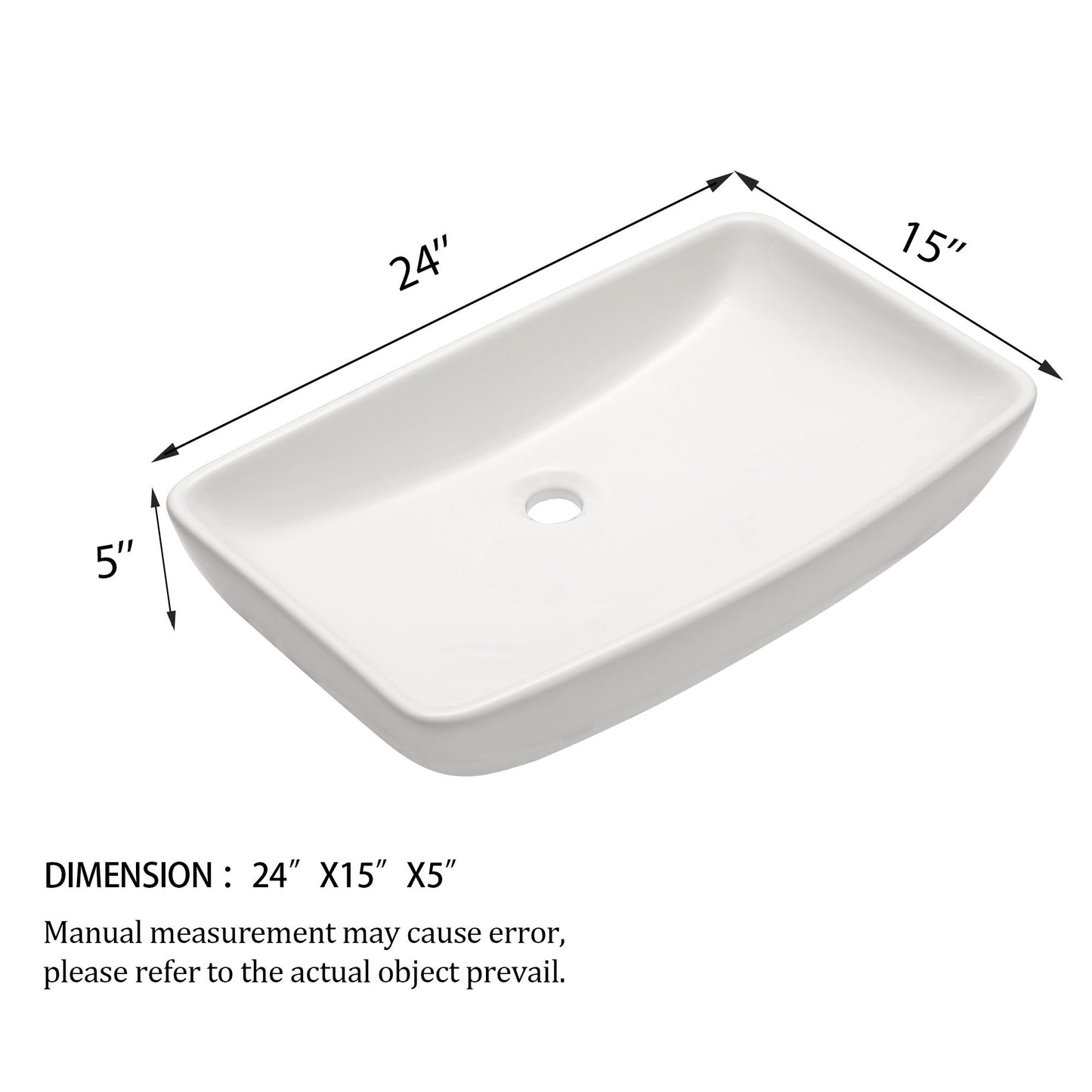 Rectangular Vessel Bathroom Sink - White Daily Nest