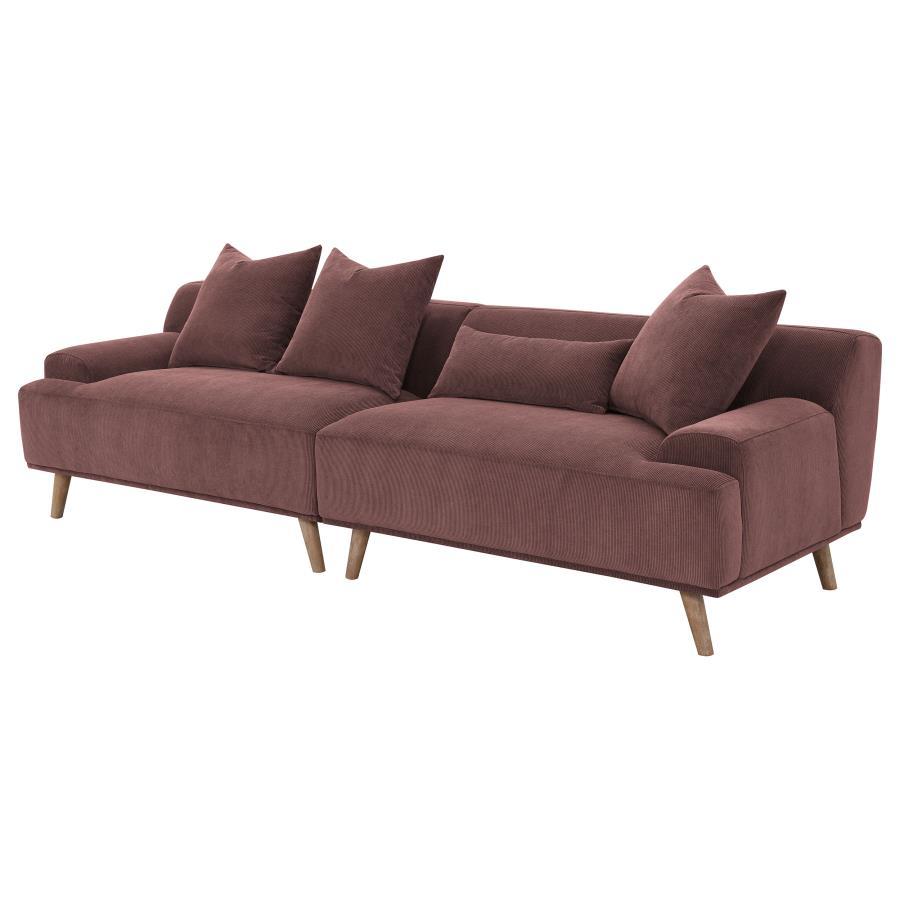 Elizabeth - Corduroy Upholstered Extra Long Sofa - Wine Red Coaster Fine Furniture