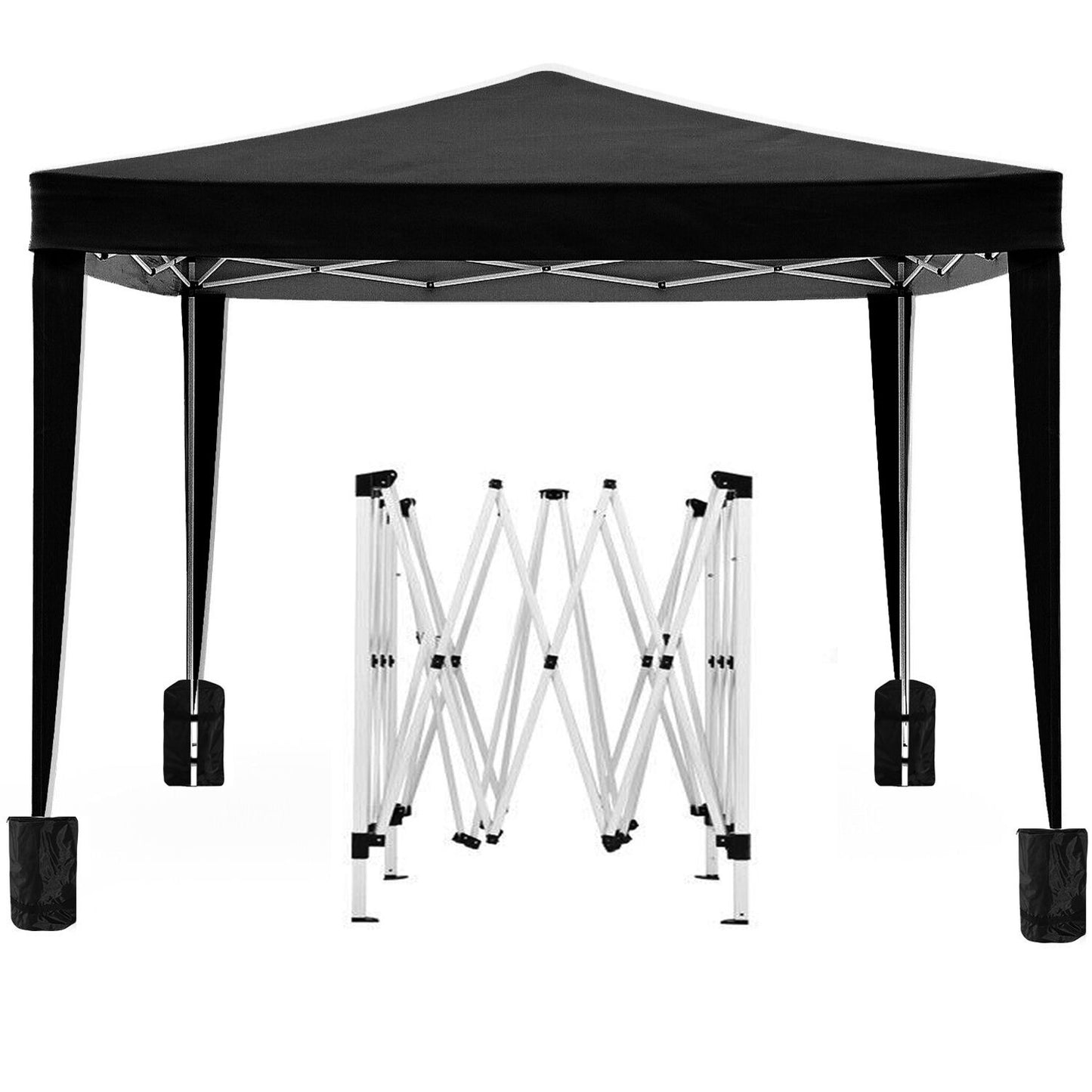 10'X10' Folding Canopy With 4 Removable Sidewalls Outdoor Event Shelter UPF 50+ Gazebo Portable Tents For Parties Beach Camping Wedding Ez Pop Up Canopy 4 Pieces Weight Bag + Carry Bag Home Essentials