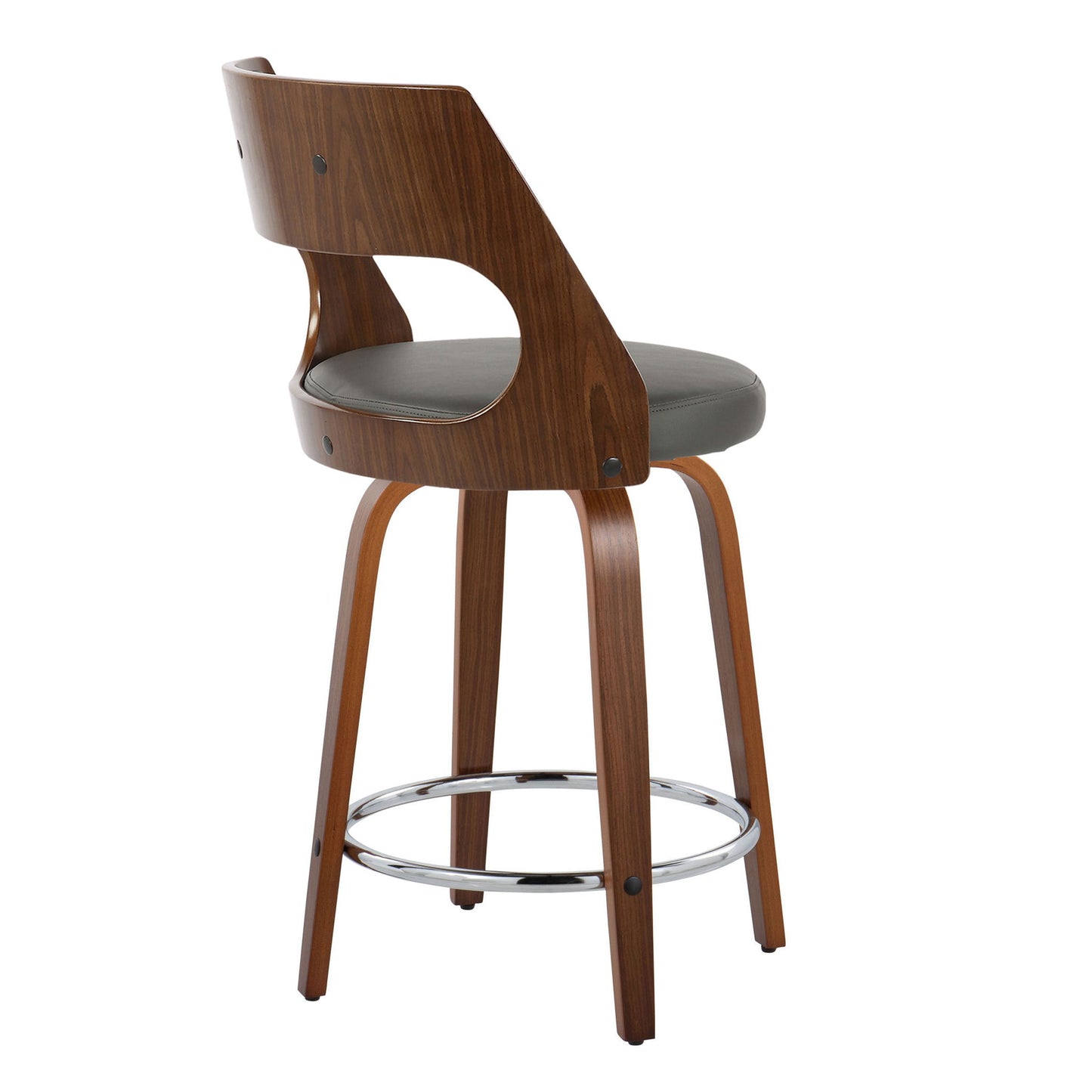 Cecina - Mid-Century Modern Fixed Height Counter Stool With Swivel And Round Footrest (Set of 2) Lumi Source