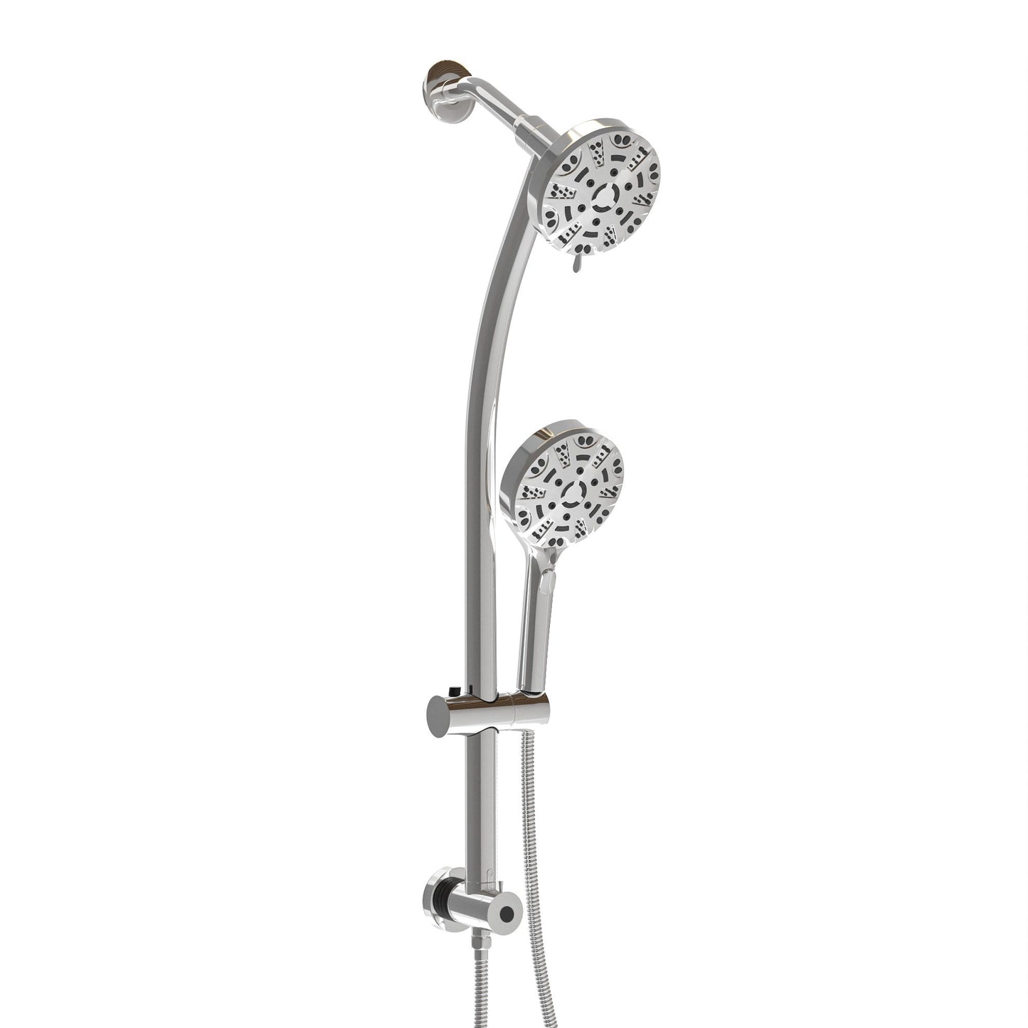 Multi Function Dual Shower Head System With 4.7" Rain Showerhead, 8 Function Hand Shower, Adjustable Slide Bar Daily Nest