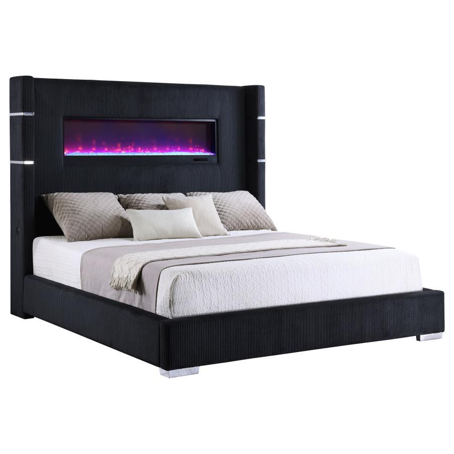 Tisdall - Upholstered Fireplace Bed Coaster Fine Furniture