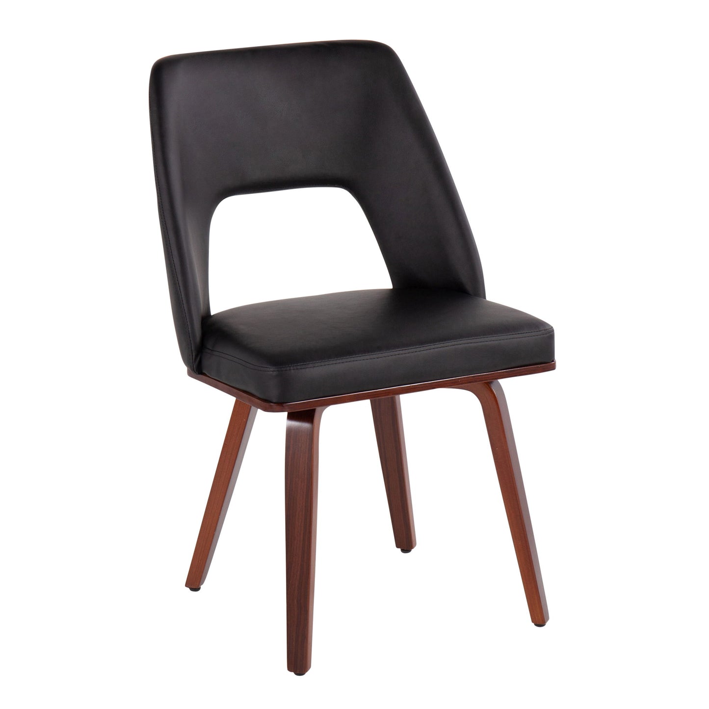 Triad - Mid-Century Modern Upholstered Chair (Set of 2) - Walnut / Black Lumi Source