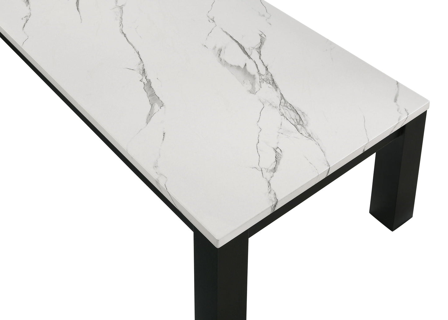 Ivy - 3 Piece Faux Marble White Cocktail Set - White / Black Crown Mark