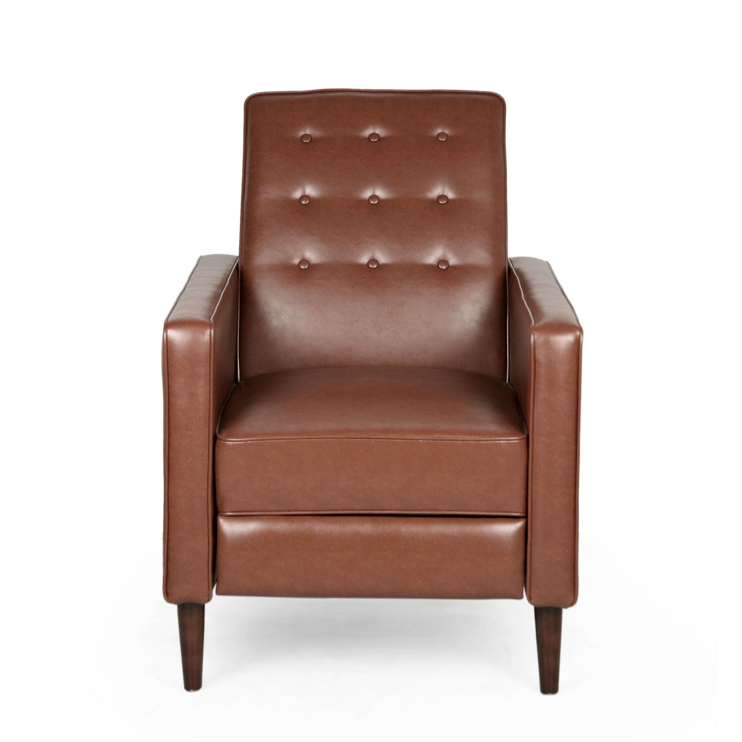 Mid-Century Modern Recliner With Button Tufted Waffle Stitch Noble House