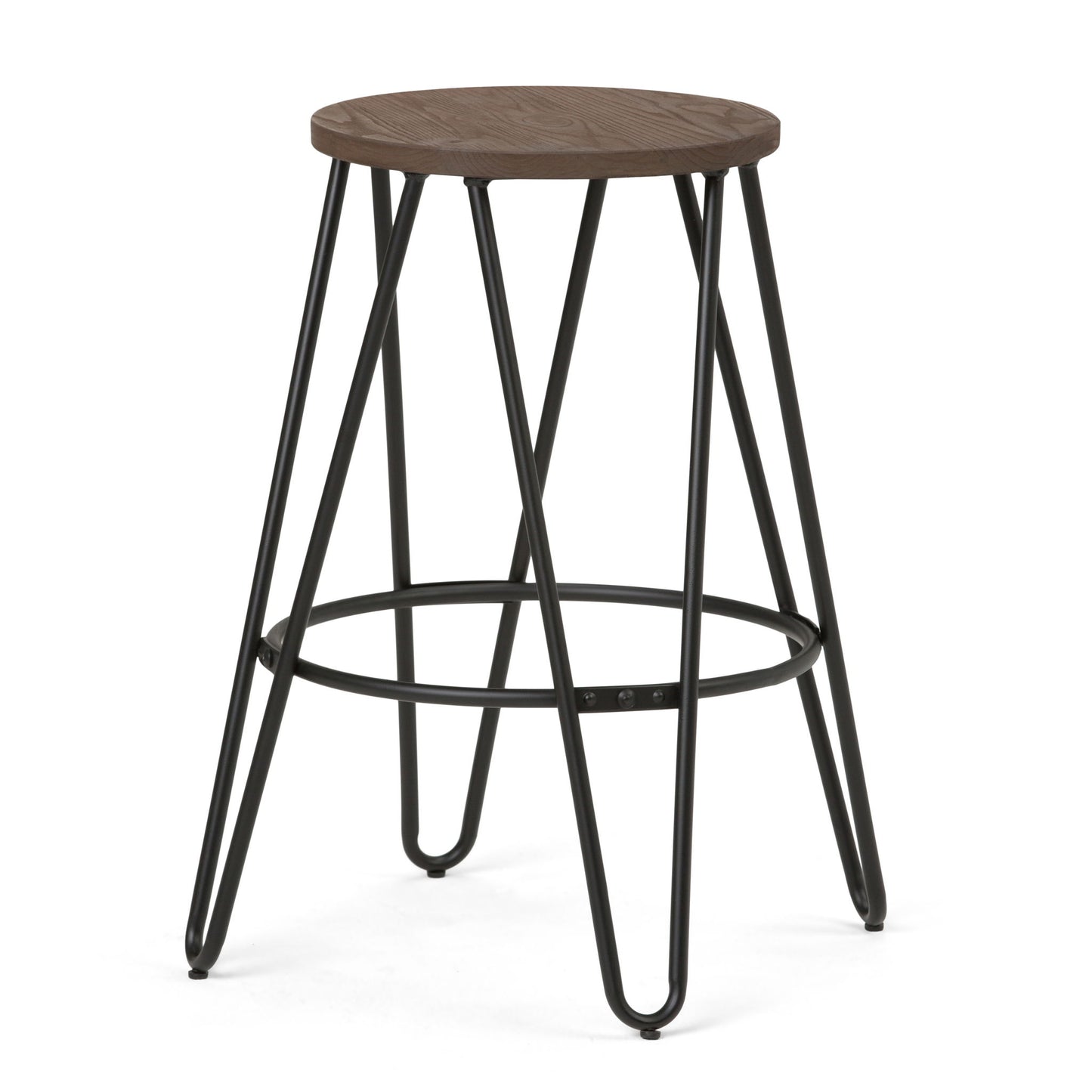 Simeon - Multifunctional Metal Stool With Wood Seat Simpli-Home