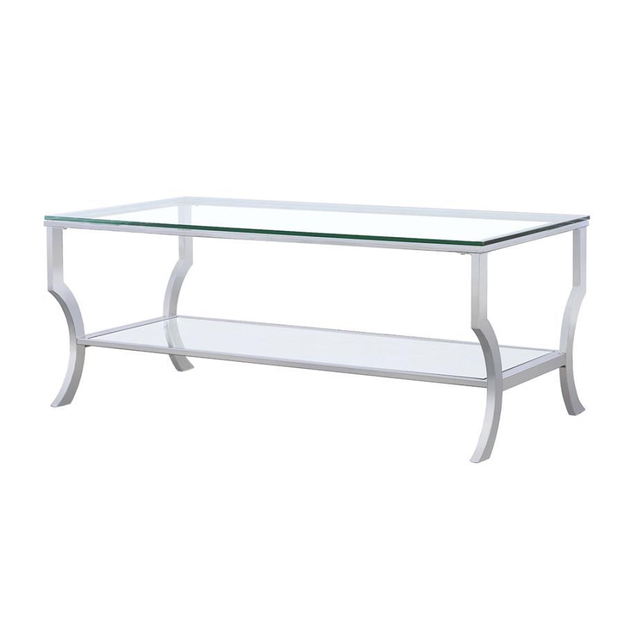 Saide - Rectangular Glass Top Table CoasterEssence
