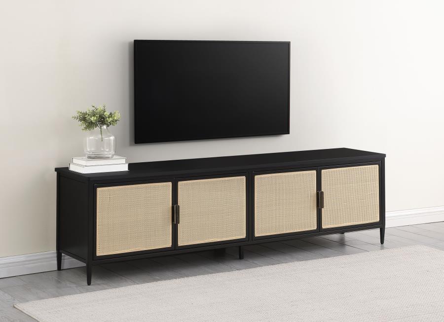 Amherst - 78" 4-Door Metal TV Stand Media Console - Black Coaster Fine Furniture