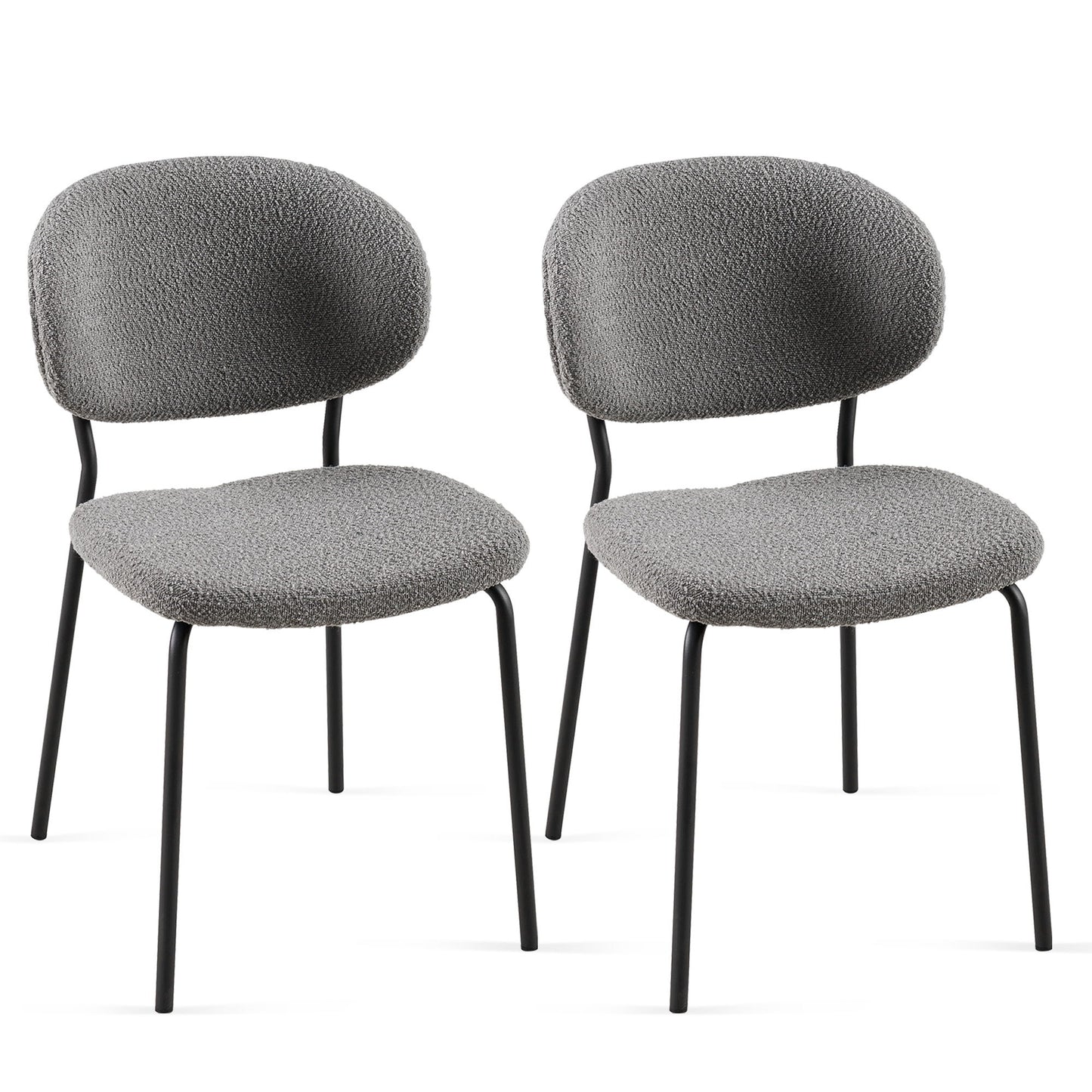 Boucle Dining Chairs, Dining Chairs With Metal Legs For Dining Room, Kitchen, Living Room Home Essentials