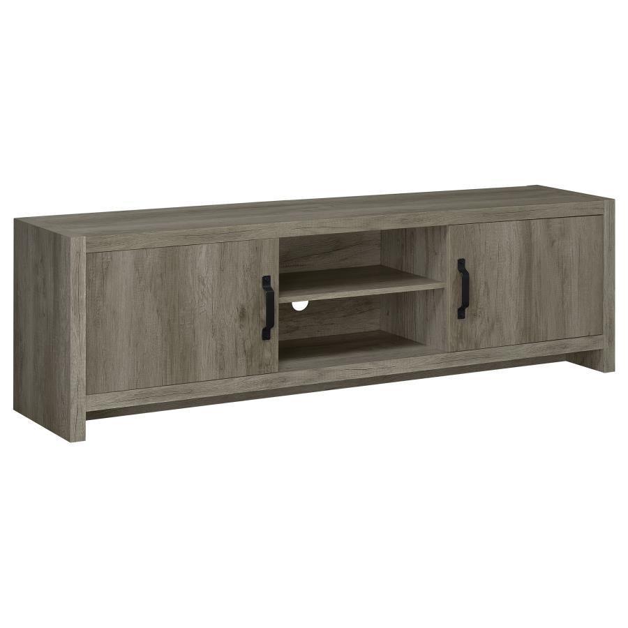 Burke - 2 Door Engineered Wood TV Stand - Gray Driftwood CoasterEssence