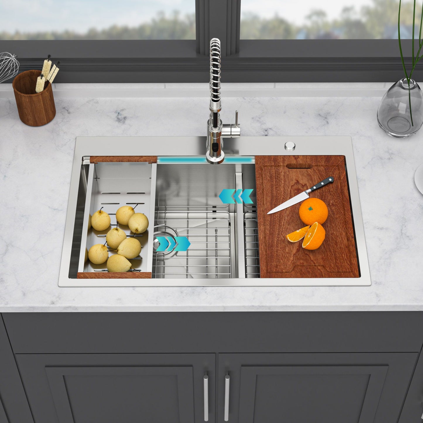 Topmount, Drop In Double Bowl Kitchen Sink Daily Nest