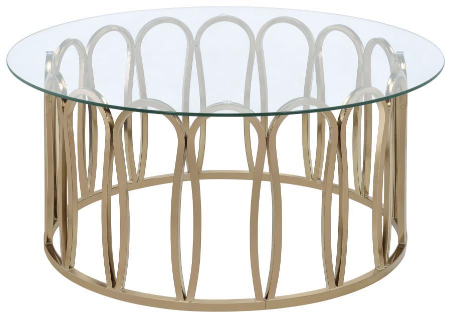 Monett - Round Glass Top Table CoasterEssence