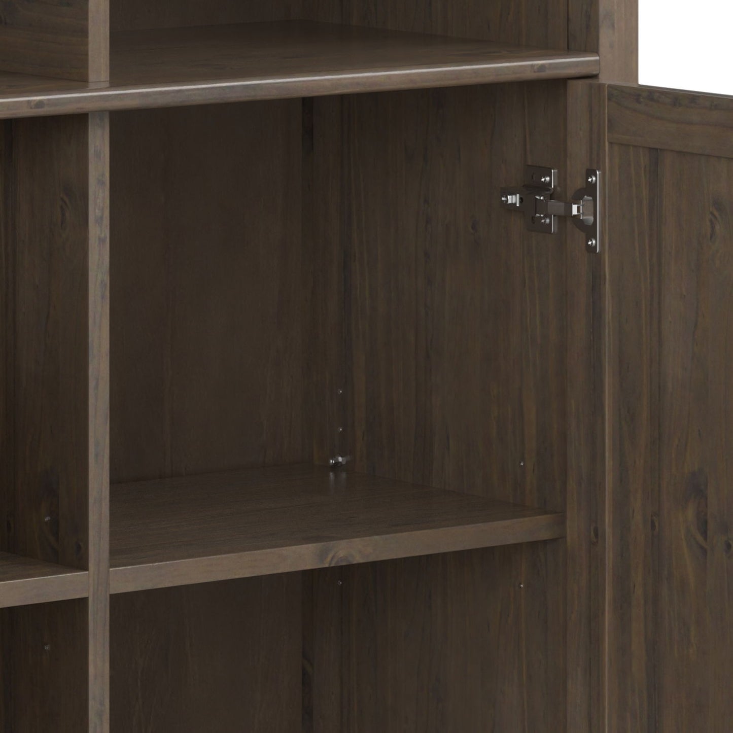 Lev - Medium Storage Cabinet - Smoky Brown Simpli-Home