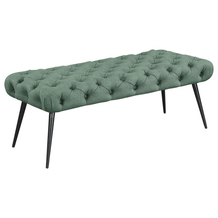 Ella - Upholstered Tufted Bench Metal Legs Coaster Fine Furniture