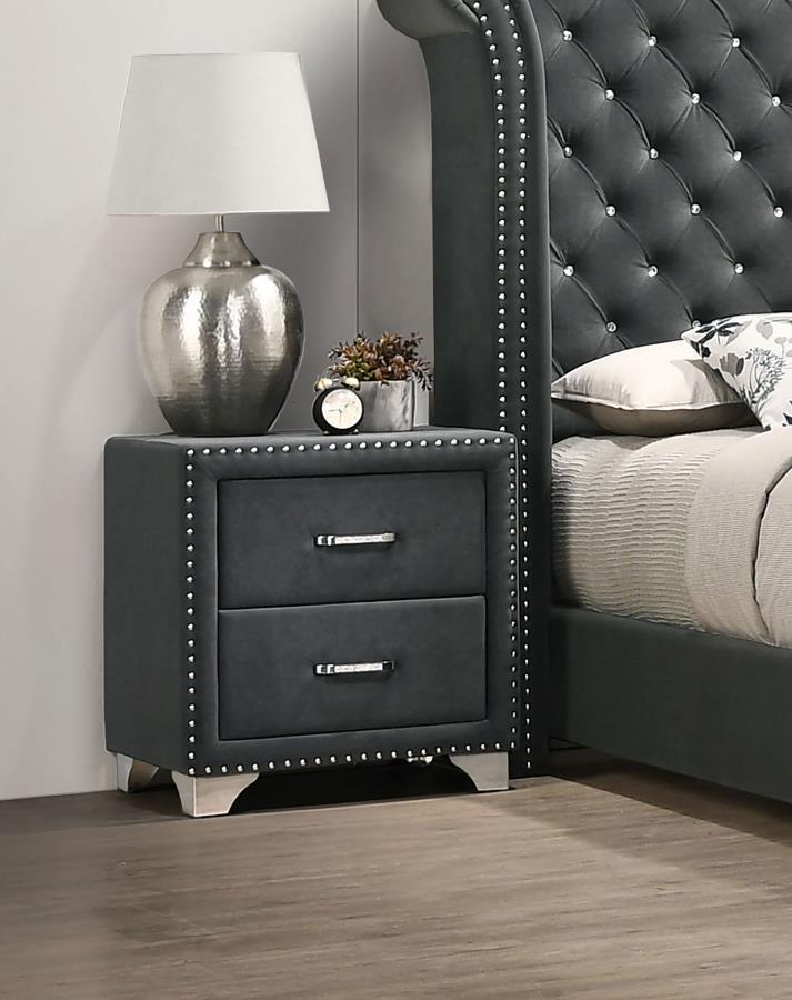 Melody - Upholstered 2-Drawer Nightstand CoasterEveryday