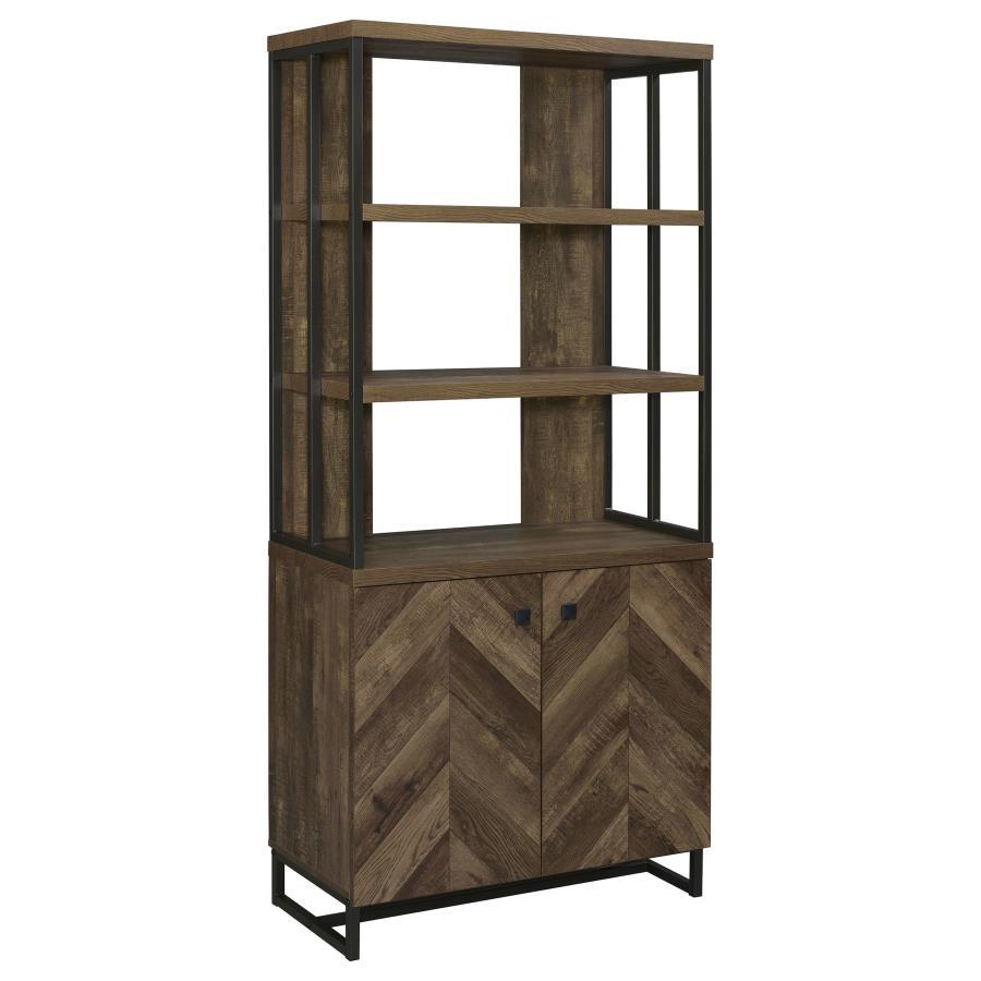 Millbrook - 2 Door Storage Bookshelf - Rustic Oak CoasterEveryday