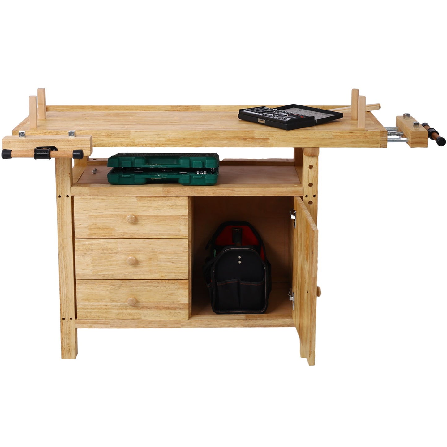 Wood Workbench For Garage Workshop And Home - Natural Daily Nest