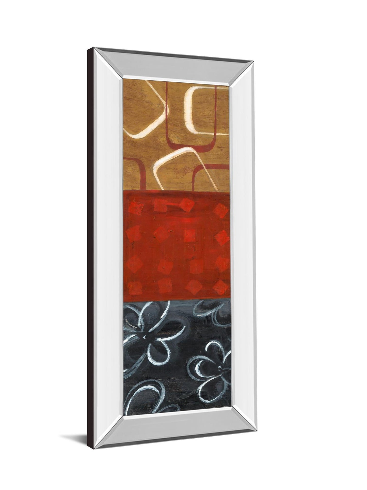 Euclidean Space Il By Tava Luv - Mirror Framed Print Wall Art - Red - Snoozhouse