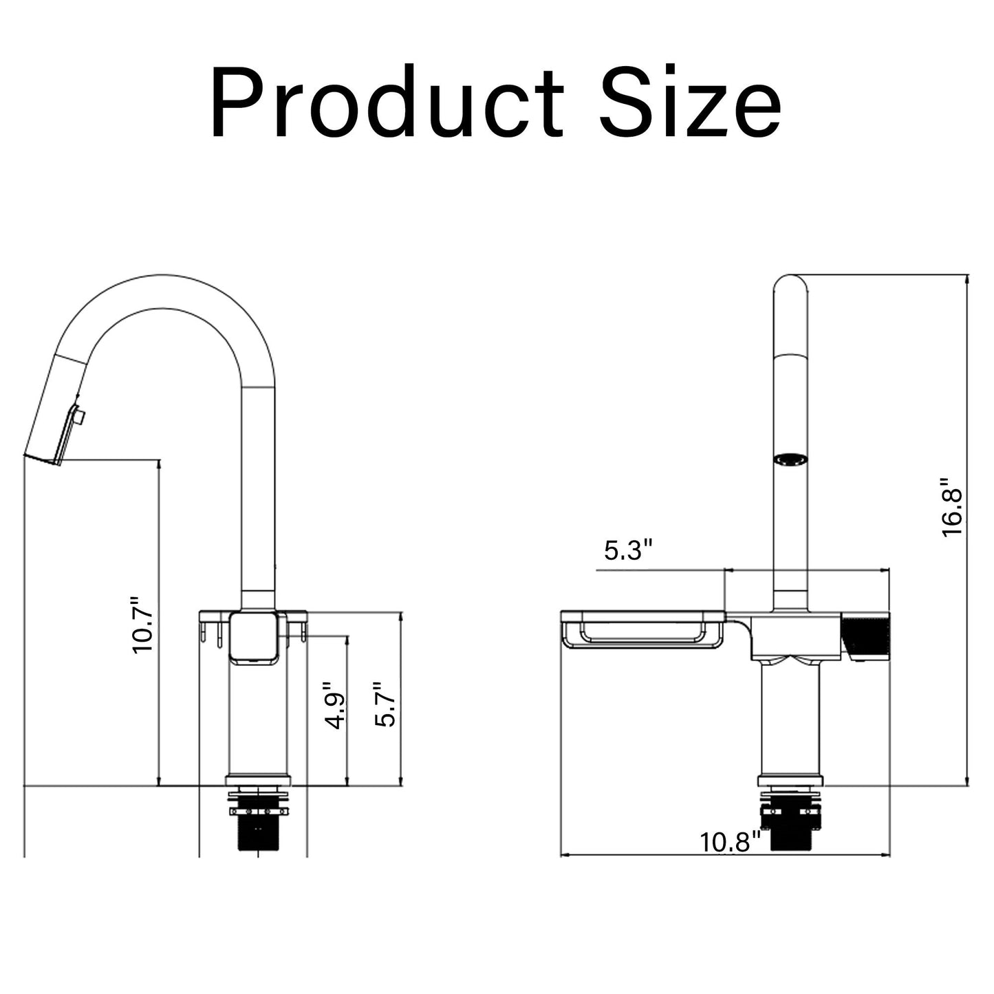 Cincosky - High Arc Pull Down Kitchen Faucet, Single Hole Daily Nest