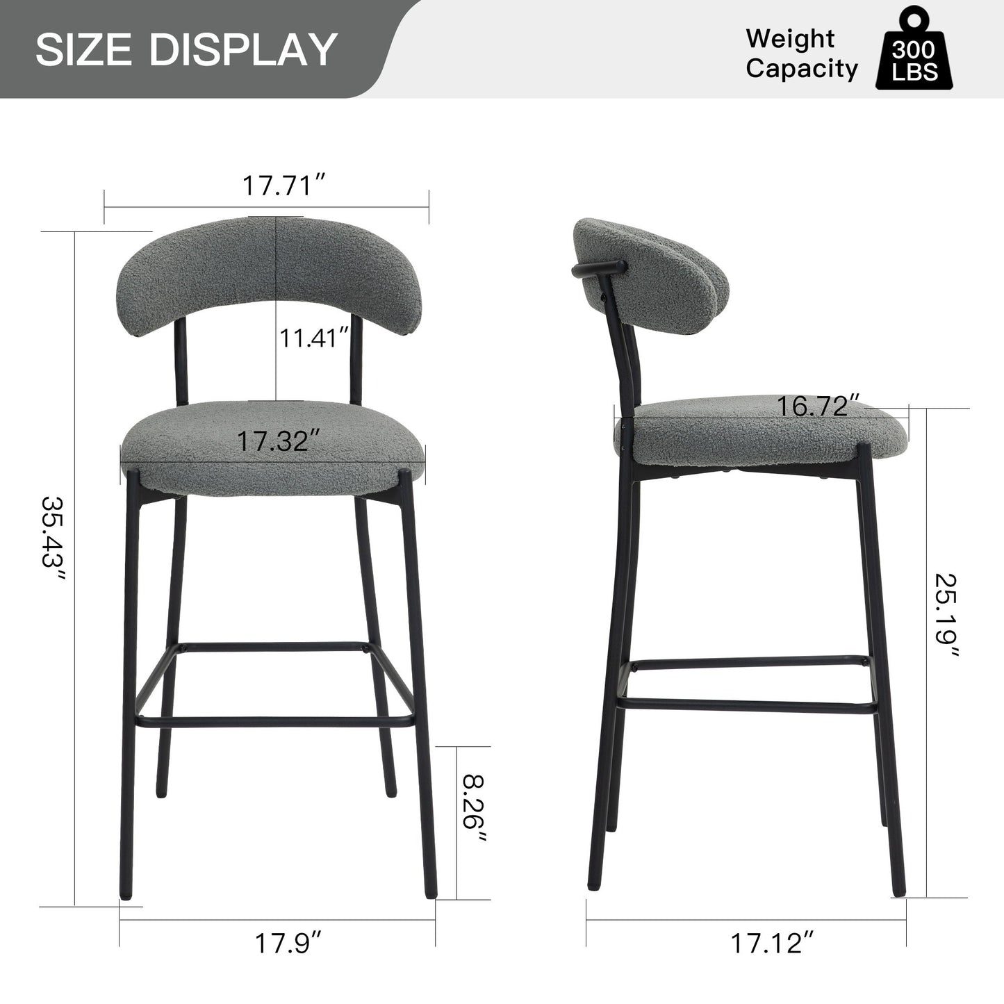Counter Height Bar Stools With Powder Coating Base And Footrest Home Essentials