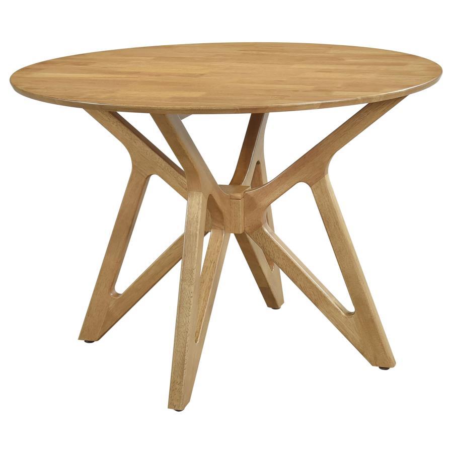 Elowen - Round Solid Wood Dining Table - Light Walnut - Snoozhouse