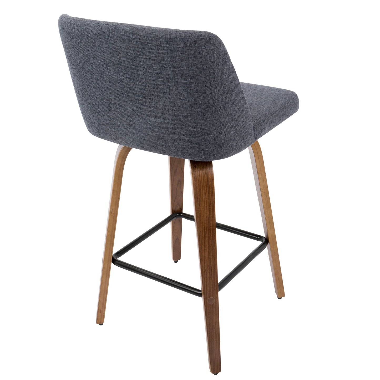Toriano - Mid Century Modern Fixed Height Counter Stool & Square Footrest (Set of 2) Lumi Source