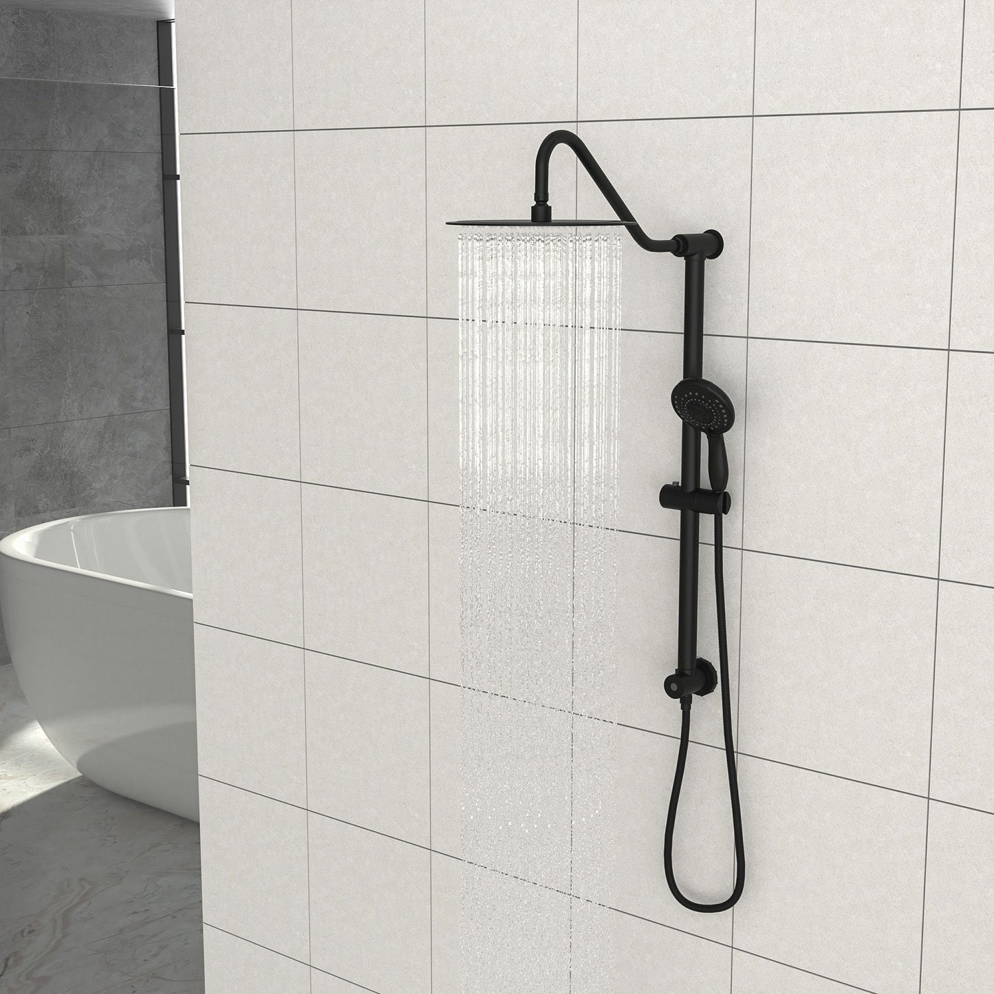 Shower System With 5 Function Rain Hand Shower And Slide Bar Combo Daily Nest
