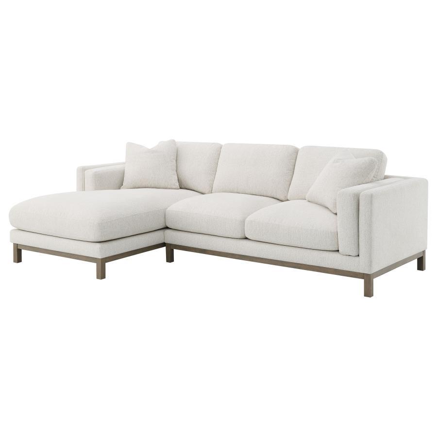 Geneva - Boucle Upholstered Sectional Chaise Sofa - Sand Coaster Fine Furniture