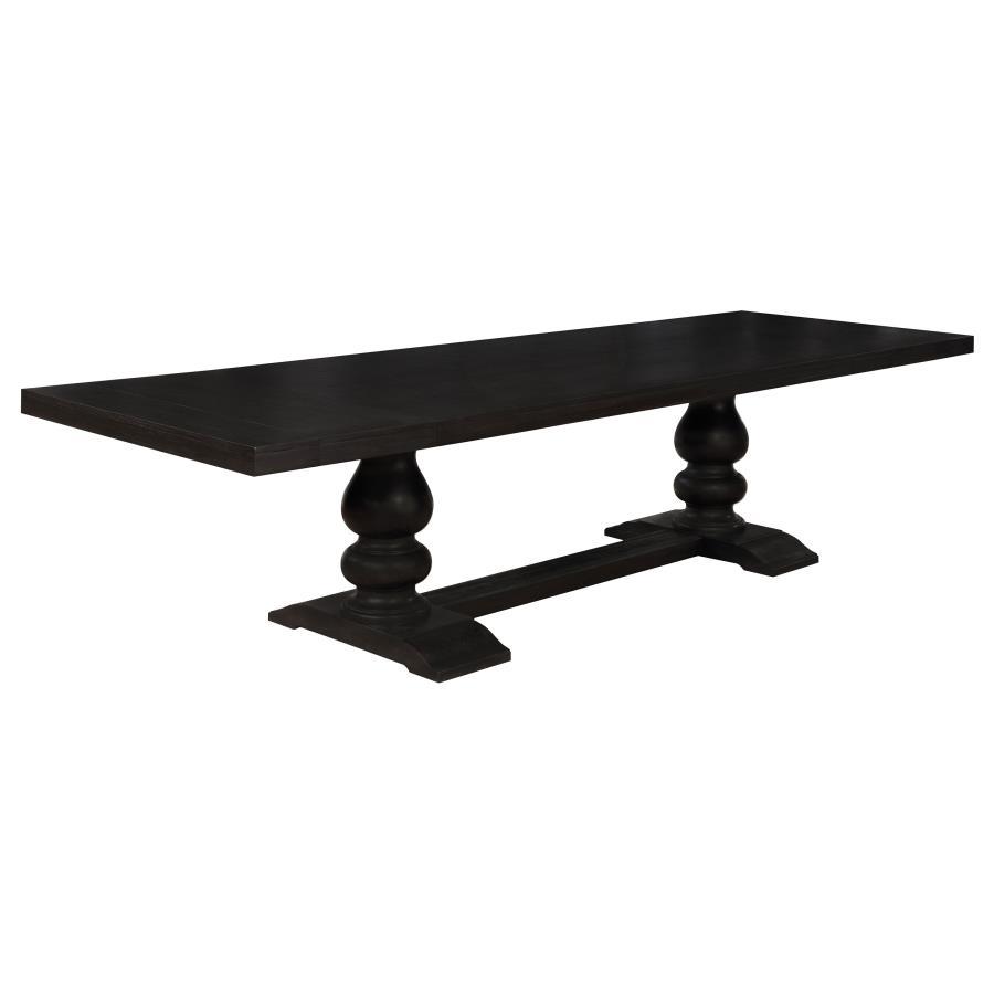Phelps - Extension Leaf Dining Table Distressed Noir - Distressed Nior CoasterEssence