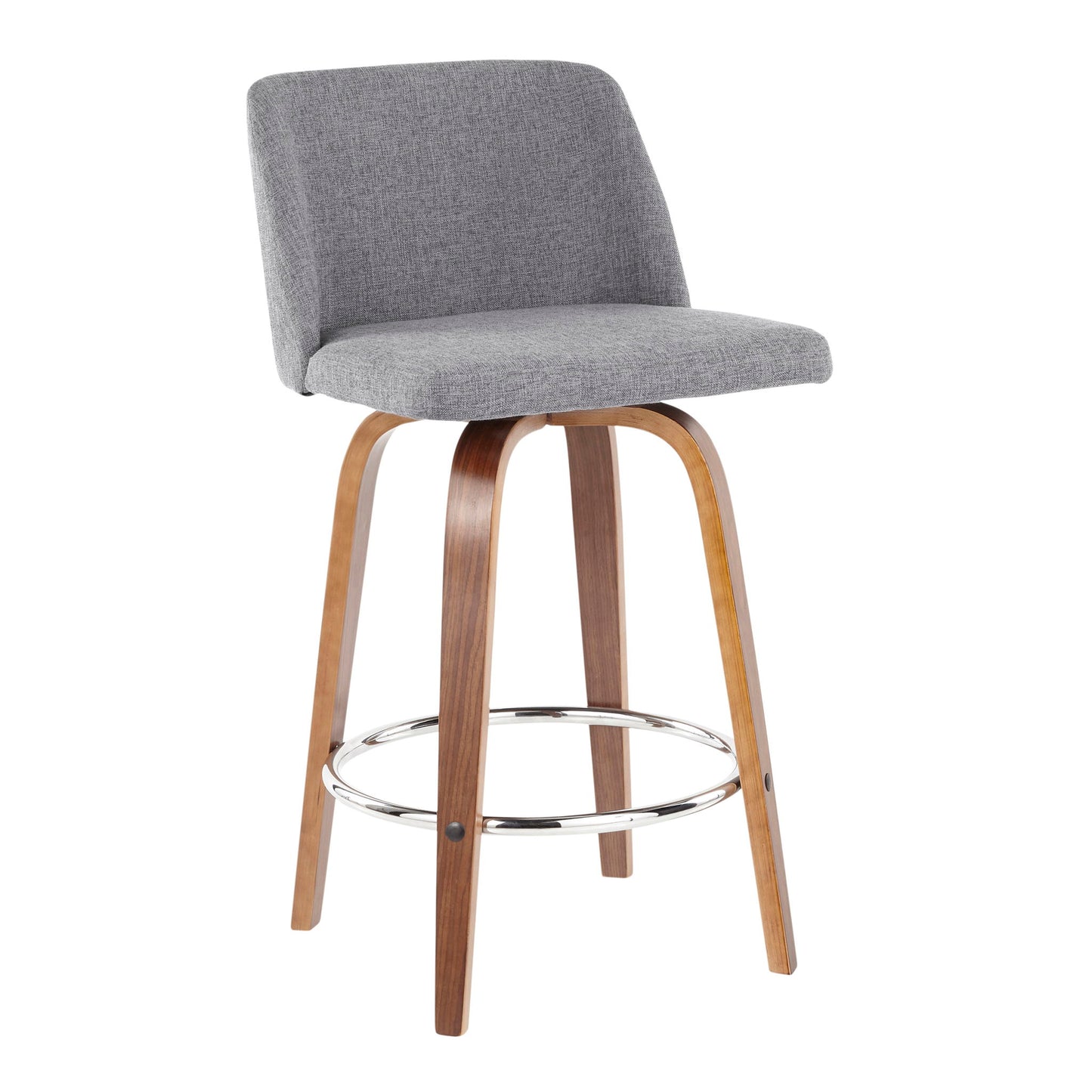 Toriano - Mid-Century Modern Fixed Height Counter Stool With Round Footrest (Set of 2) Lumi Source