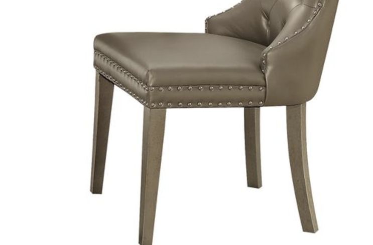 Kacela - Synthetic Leather Side Chair (Set of 2) - Champagne Acme