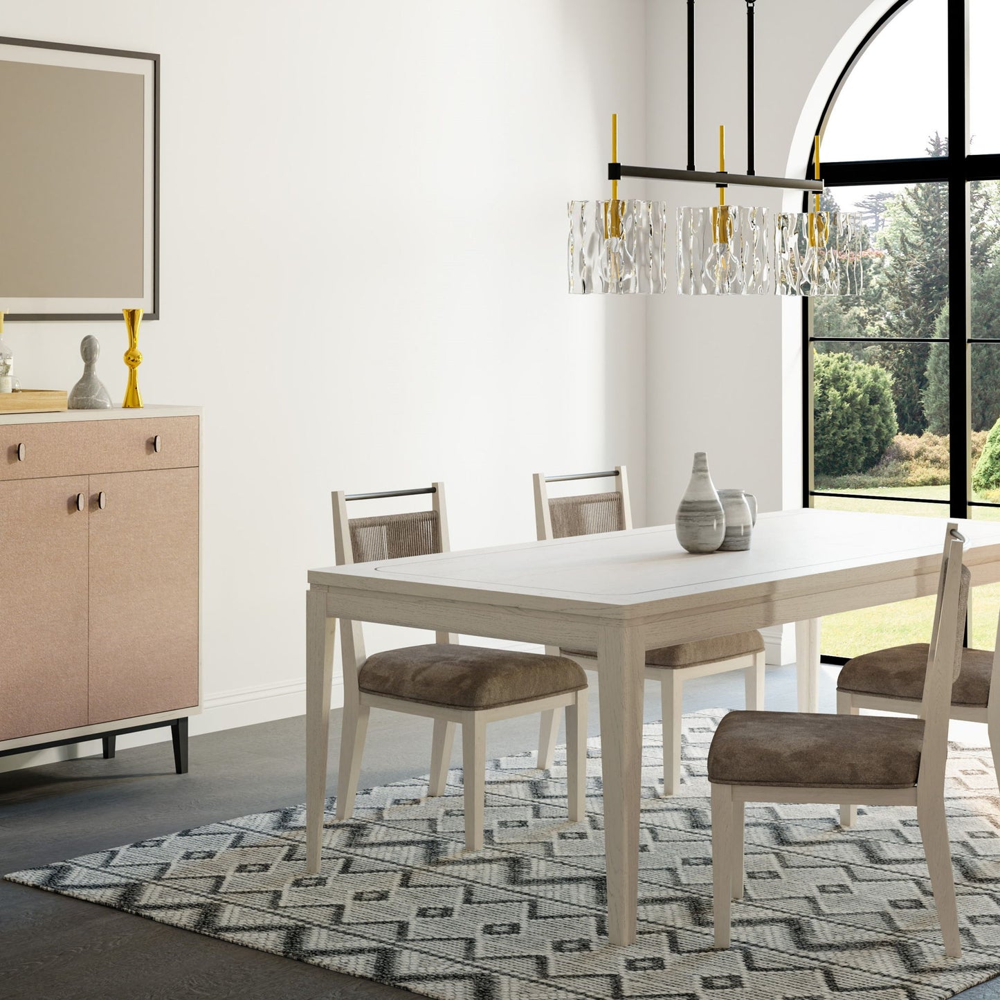 Expandable Dining Table - Vanilla White Bernards Furniture