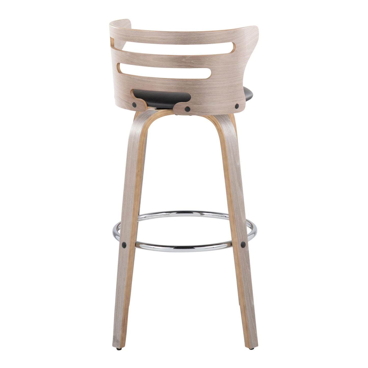 Cosini - Mid Century Modern Fixed Height, Barstool With Swivel With Round Footrest (Set of 2) Lumi Source