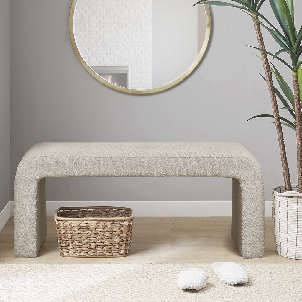 Steve - Boucle Waterfall Bench - Beige INK+IVY