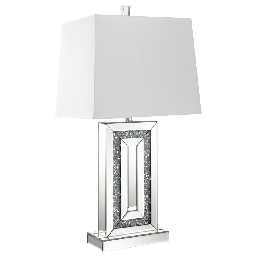 Ayelet - Tapered Shade Mirrored Table Lamp - Silver CoasterElevations