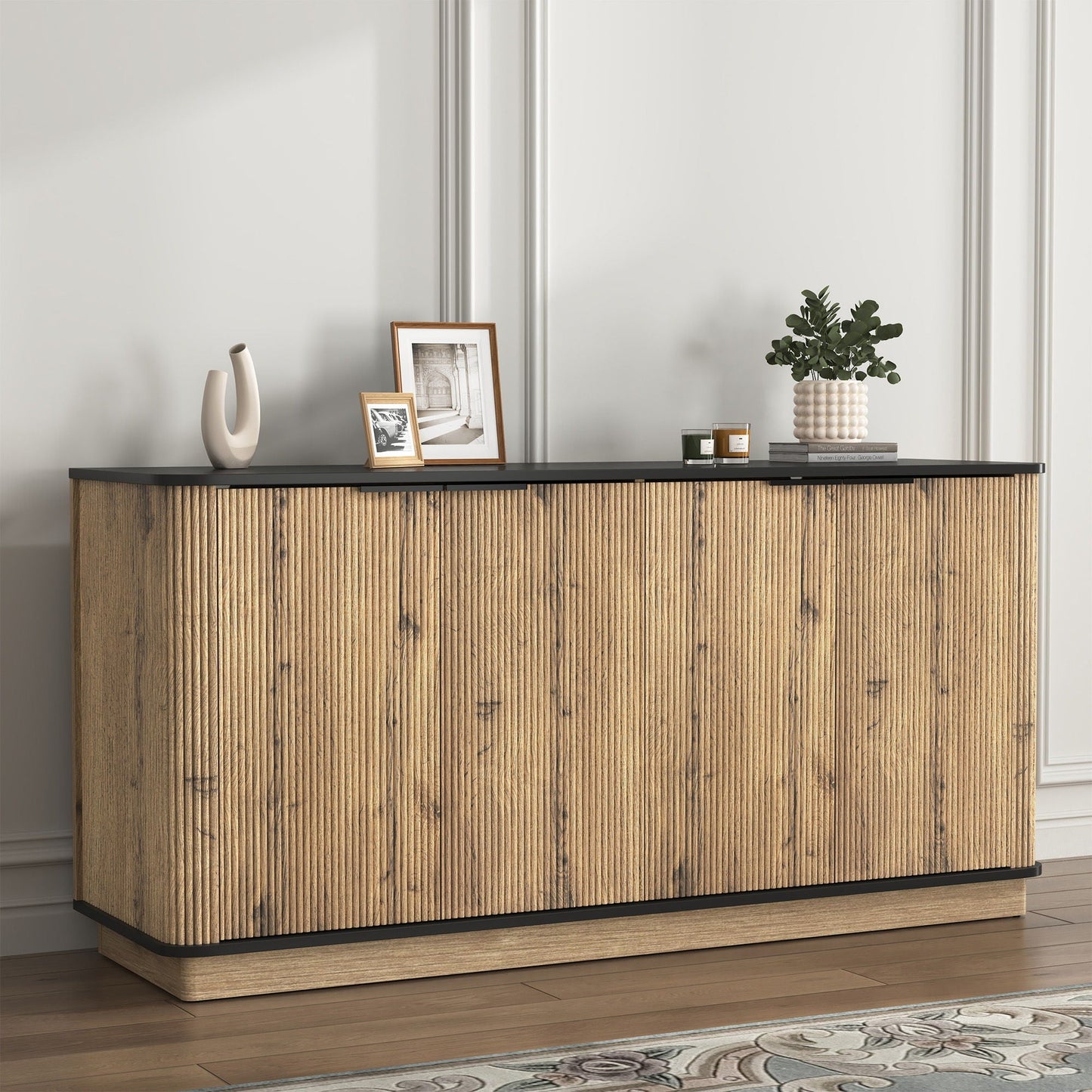 Multi Functional Sideboard, An Ideal Choice For TV And Tableware Storage In Modern Homes - Black Home Essentials